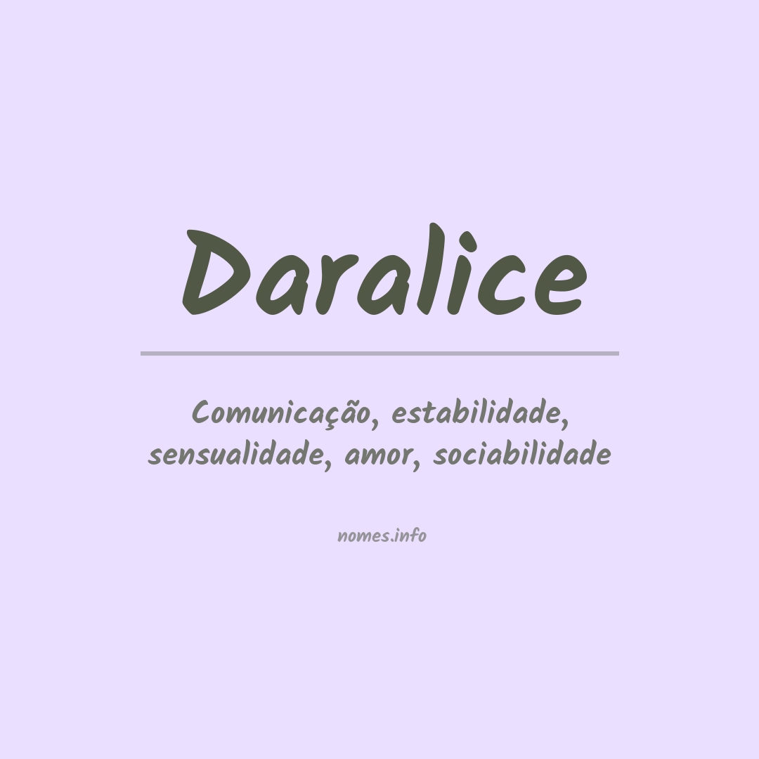 Significado do nome Daralice