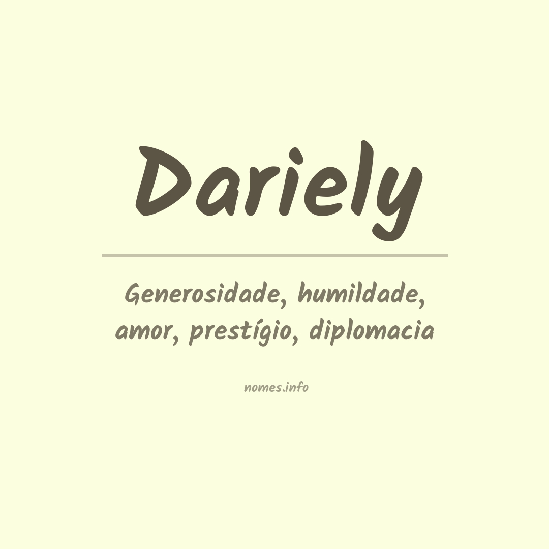 Significado do nome Dariely