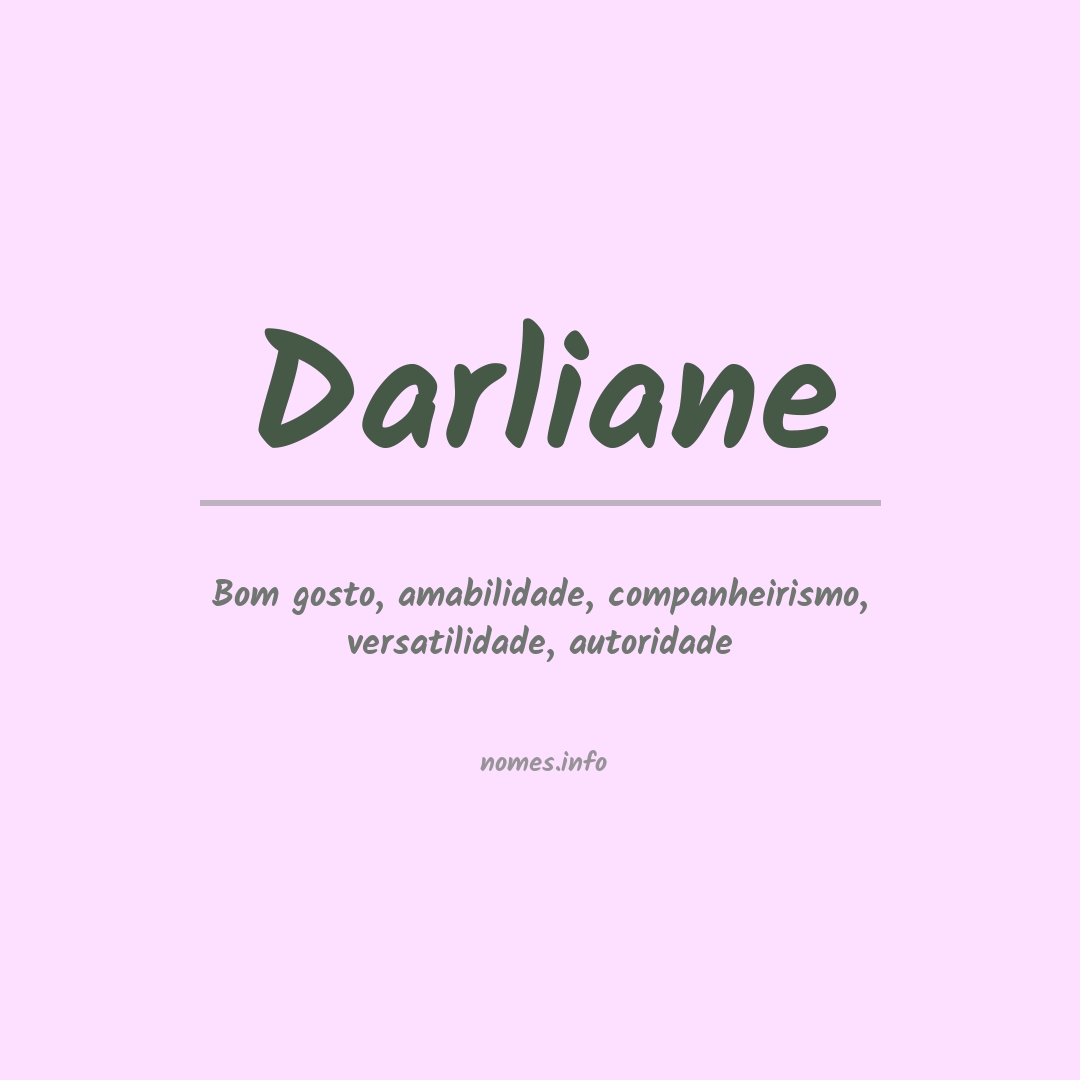 Significado do nome Darliane