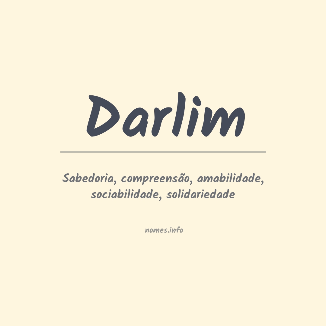 Significado do nome Darlim