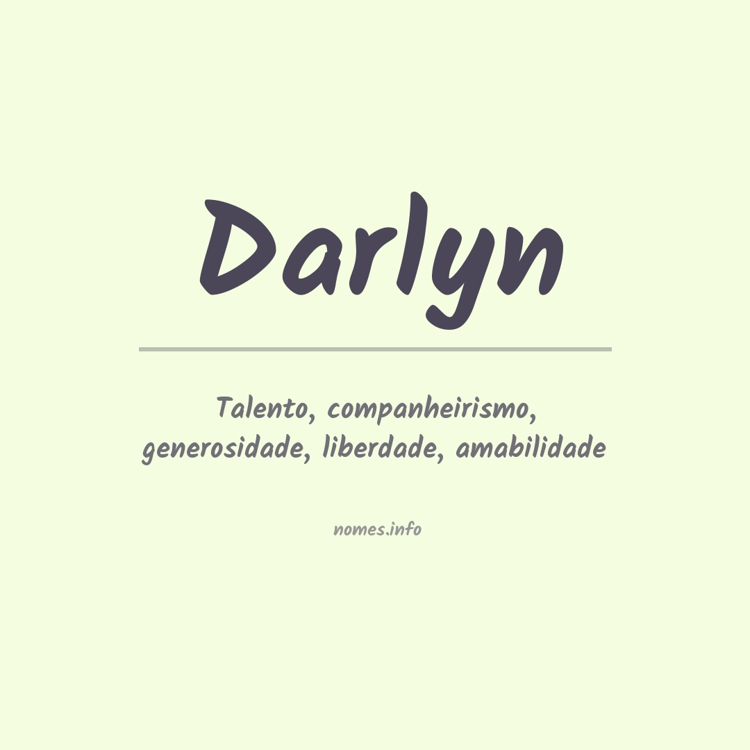 Significado do nome Darlyn