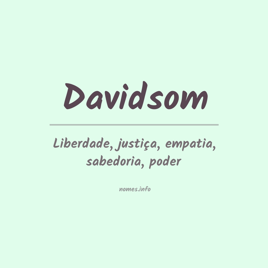 Significado do nome Davidsom
