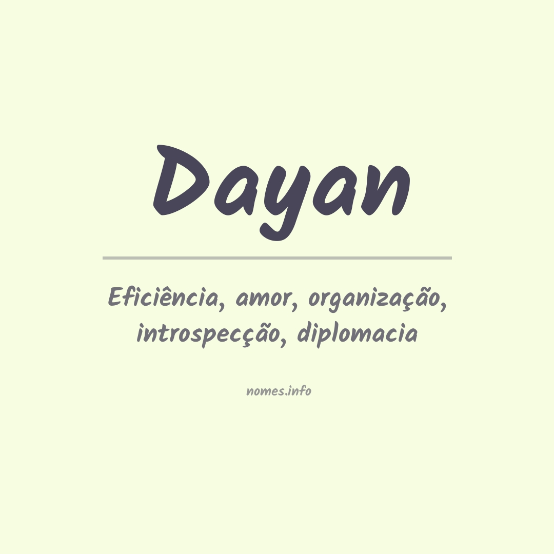 Significado do nome Dayan