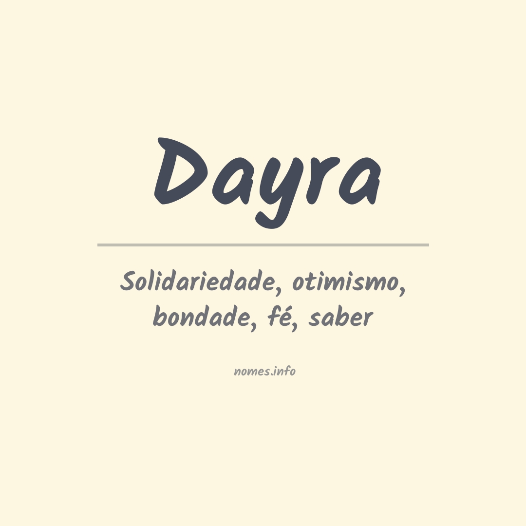 Significado do nome Dayra