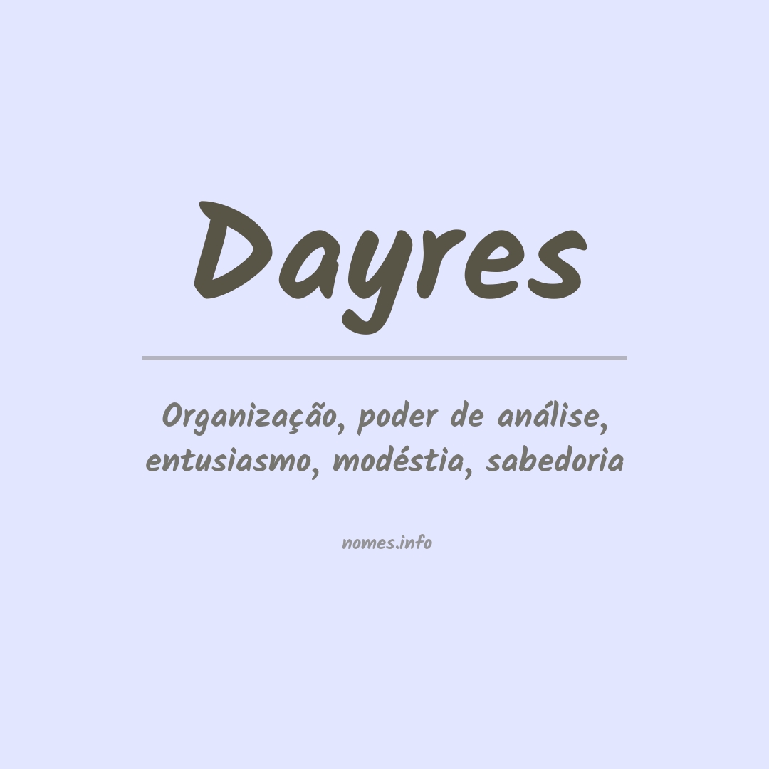 Significado do nome Dayres