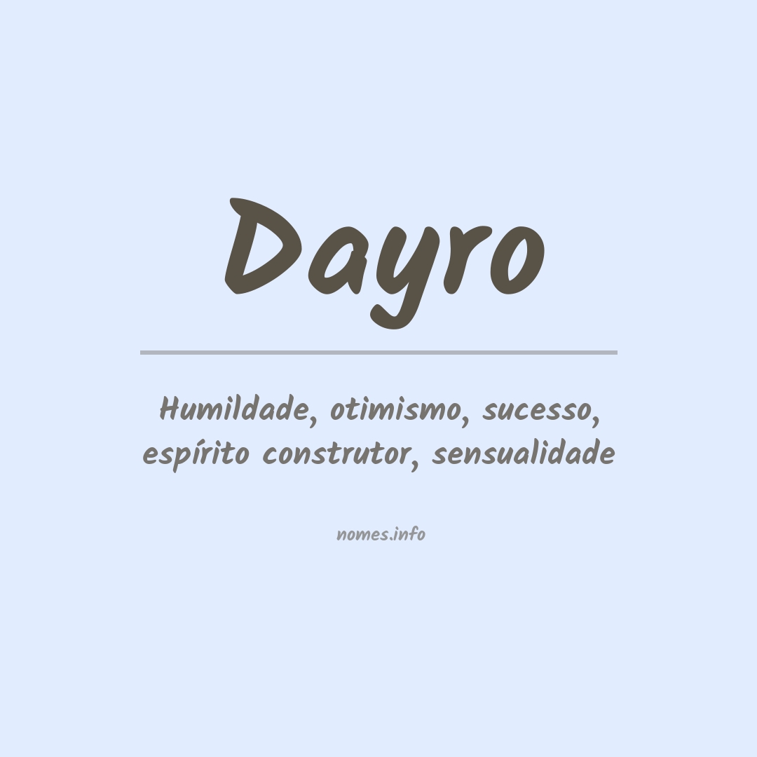 Significado do nome Dayro