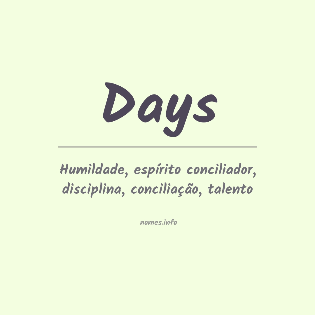 Significado do nome Days