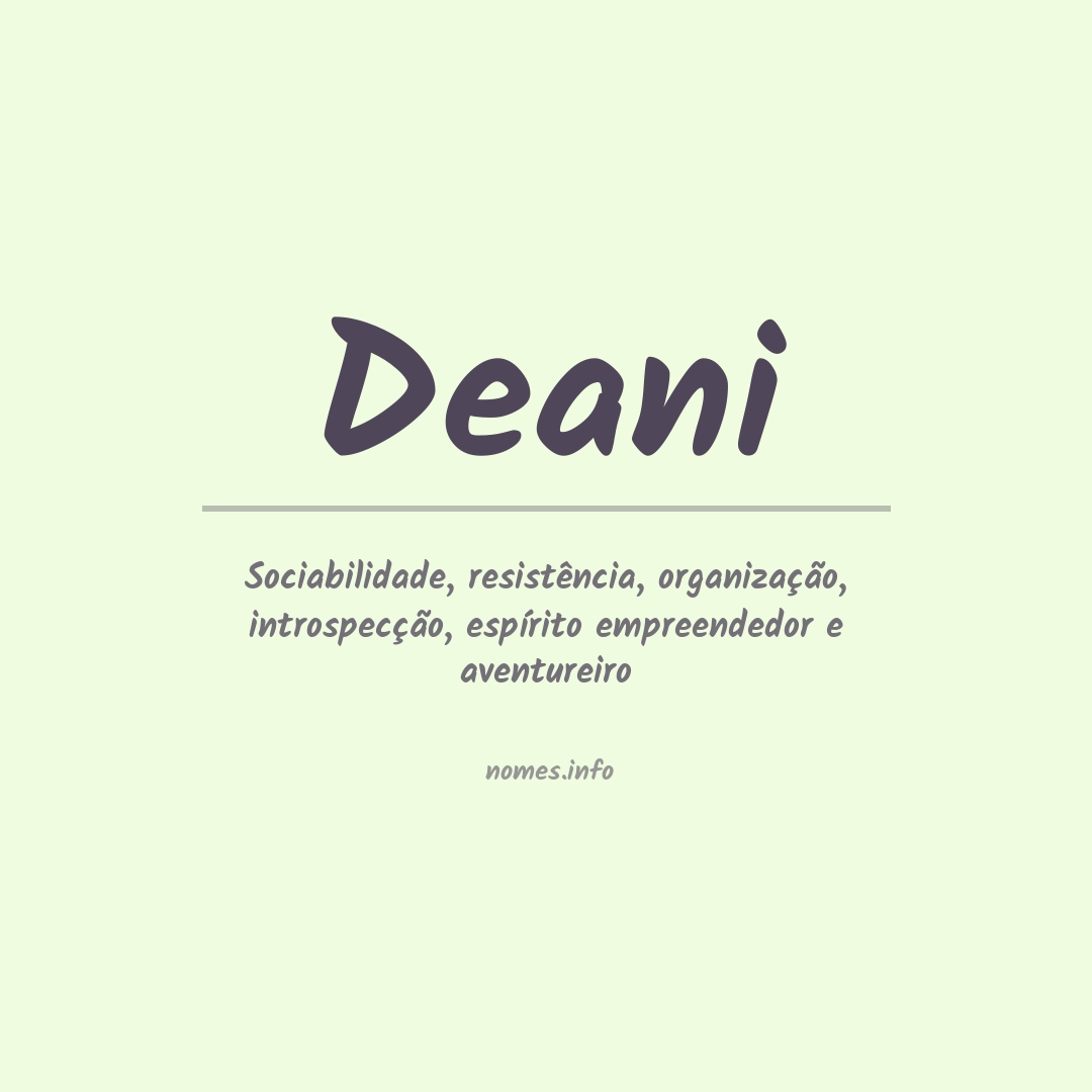 Significado do nome Deani