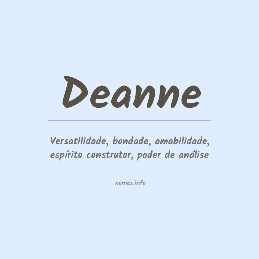 Significado do nome Deanne
