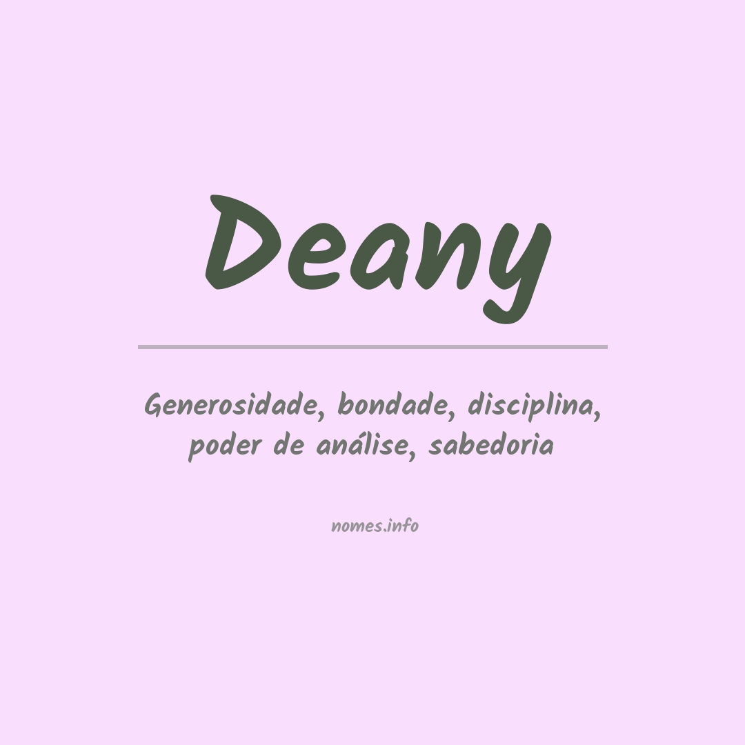 Significado do nome Deany