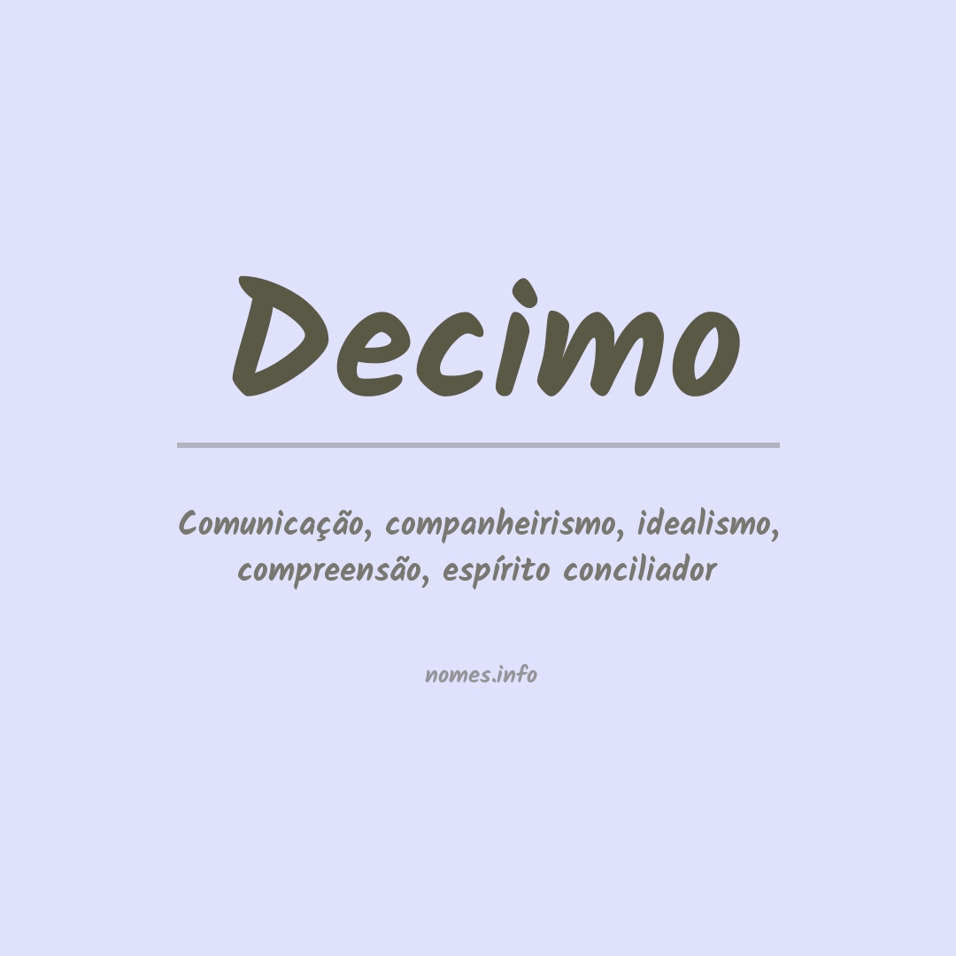Significado do nome Decimo