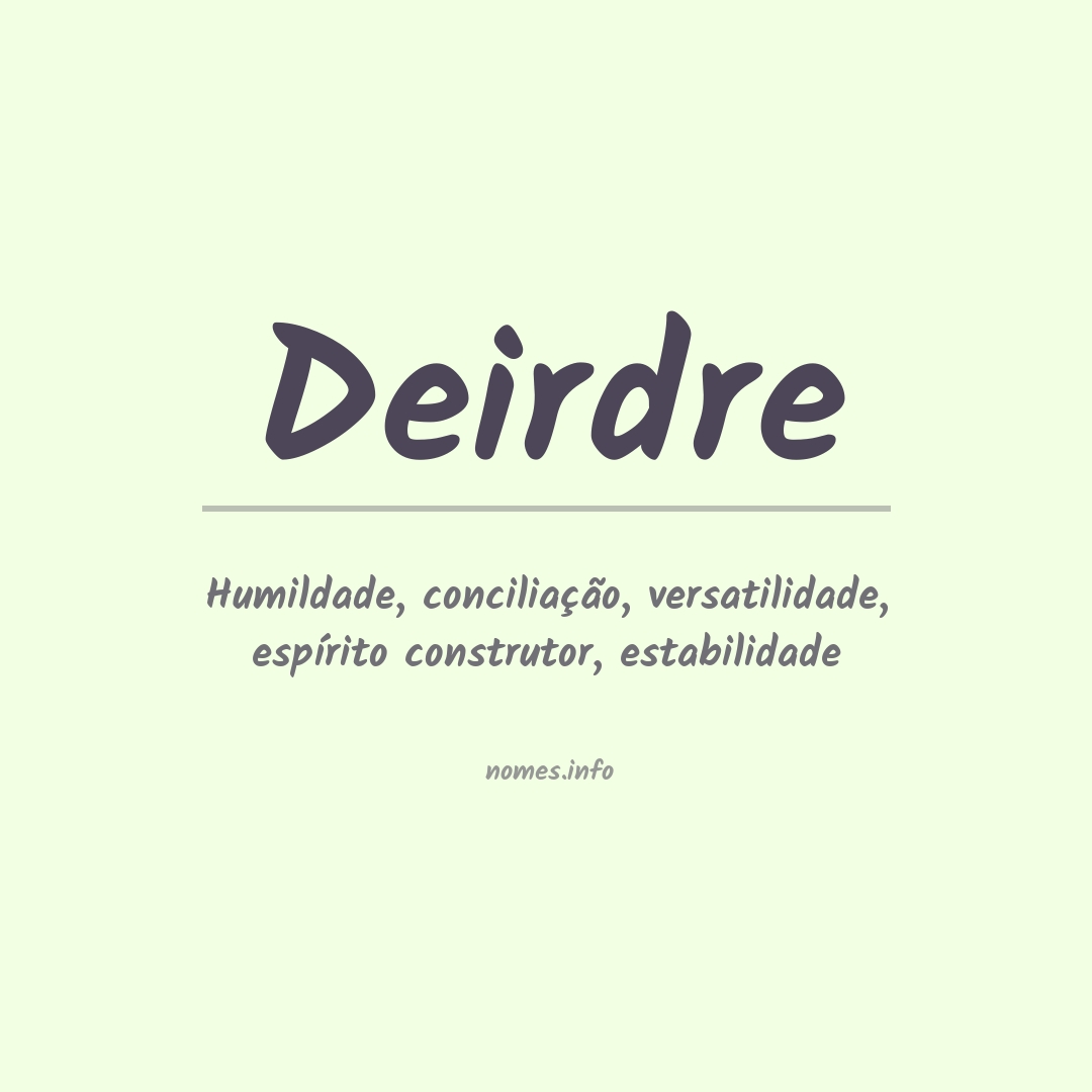 Significado do nome Deirdre