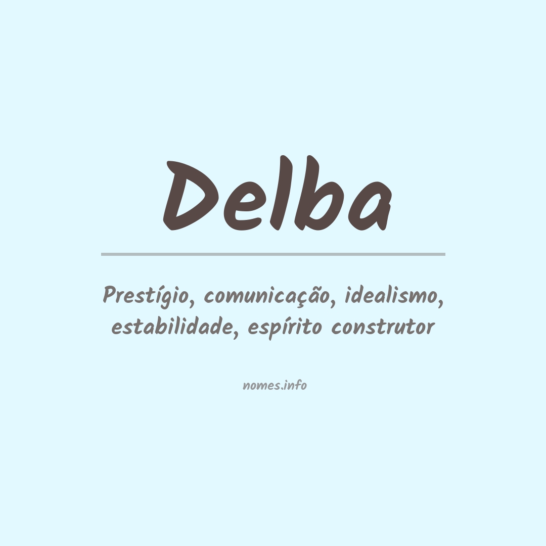 Significado do nome Delba