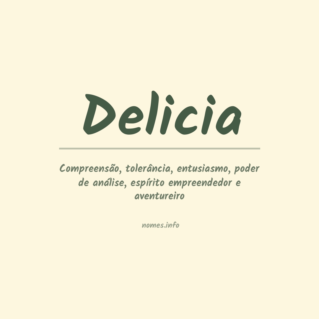 Significado do nome Delicia