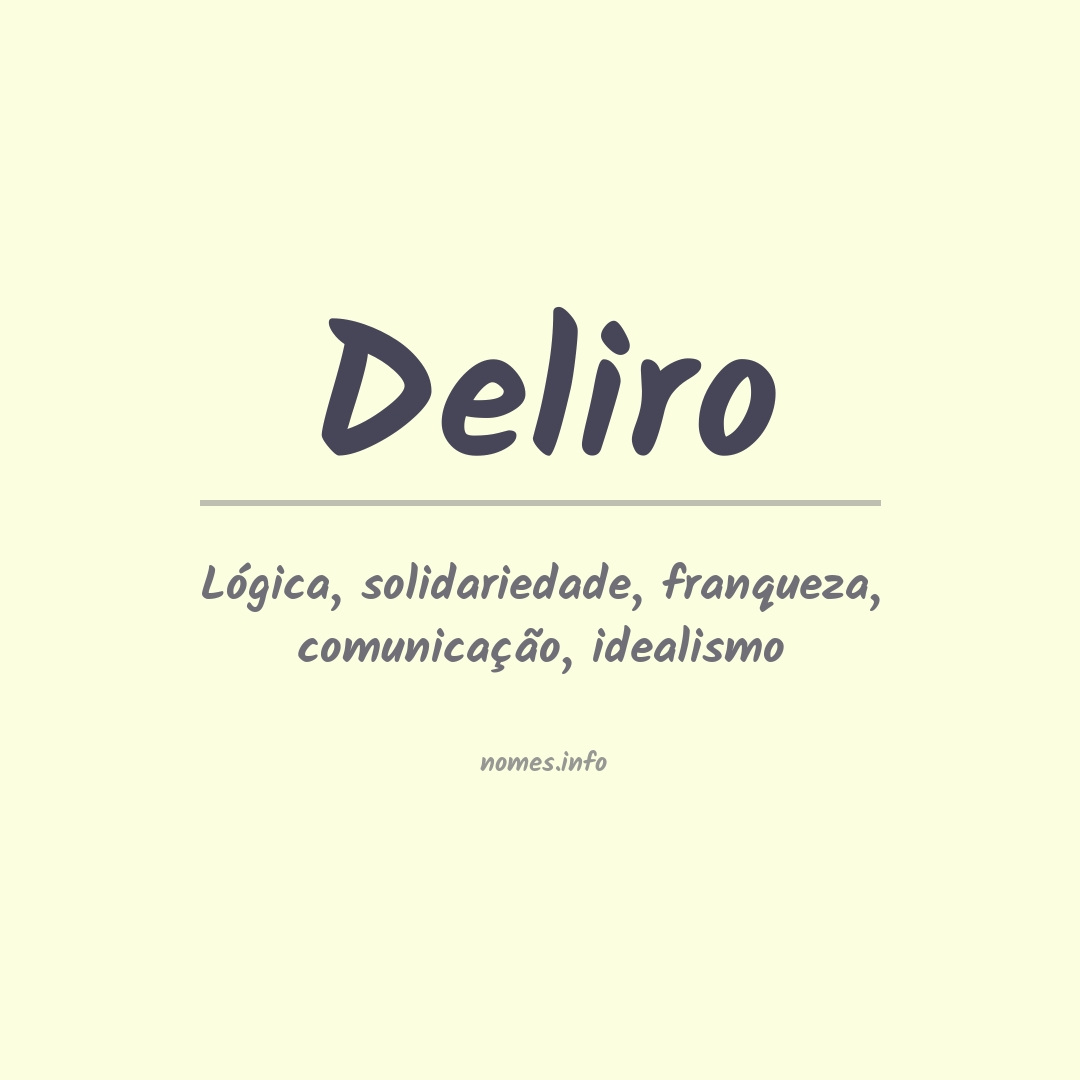 Significado do nome Deliro