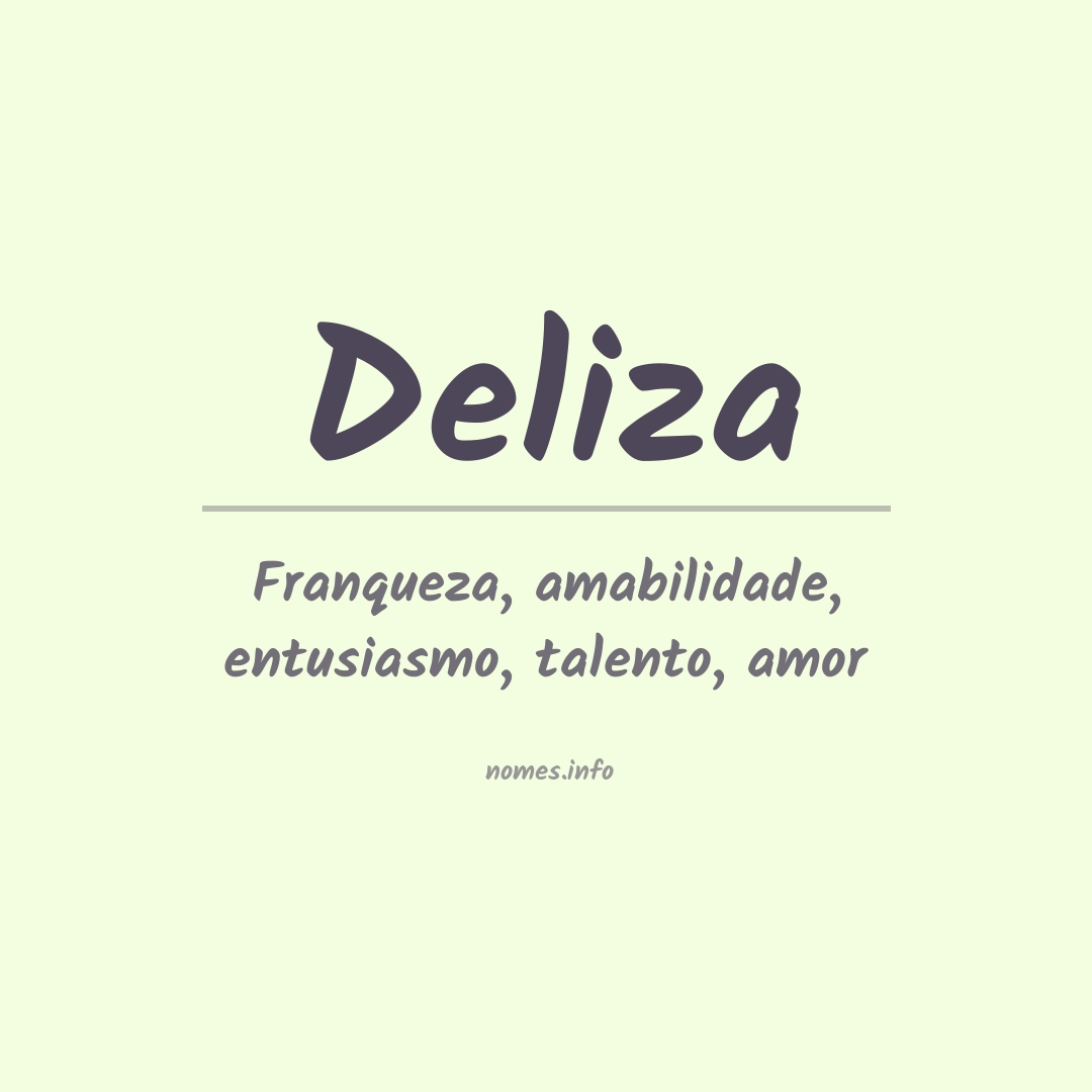 Significado do nome Deliza