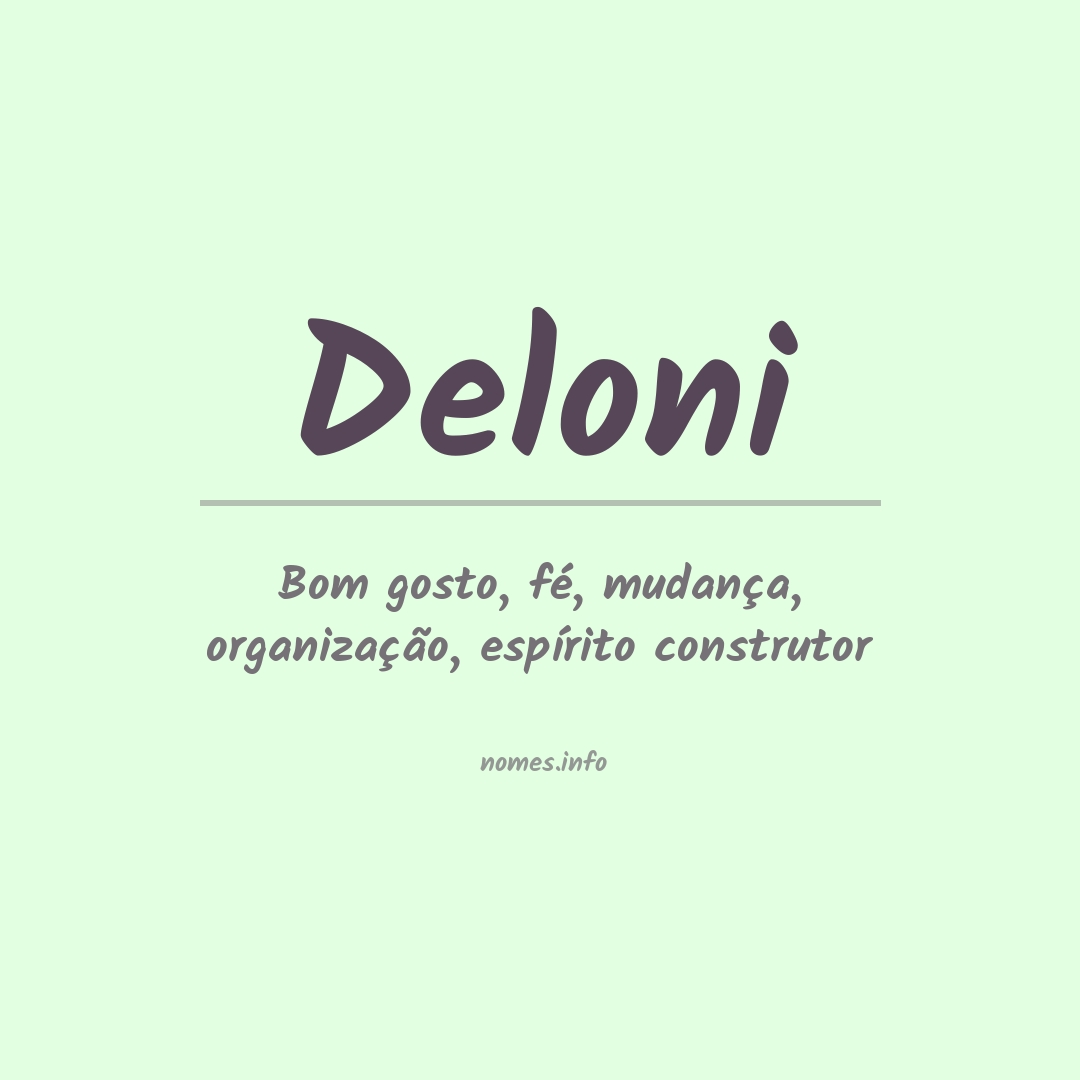 Significado do nome Deloni