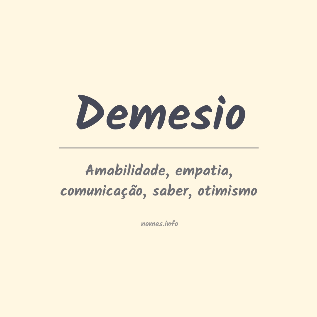 Significado do nome Demesio