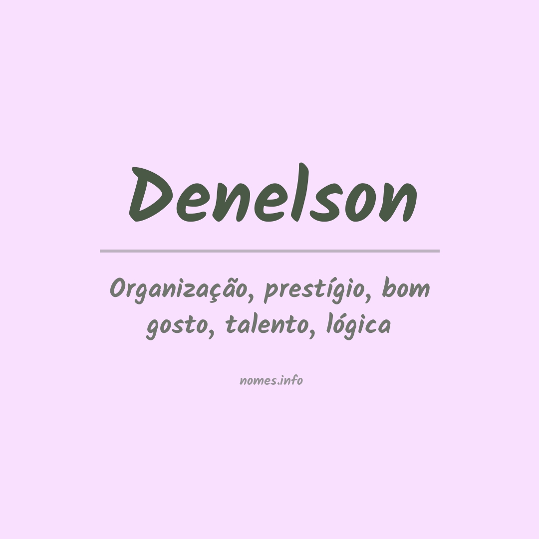 Significado do nome Denelson
