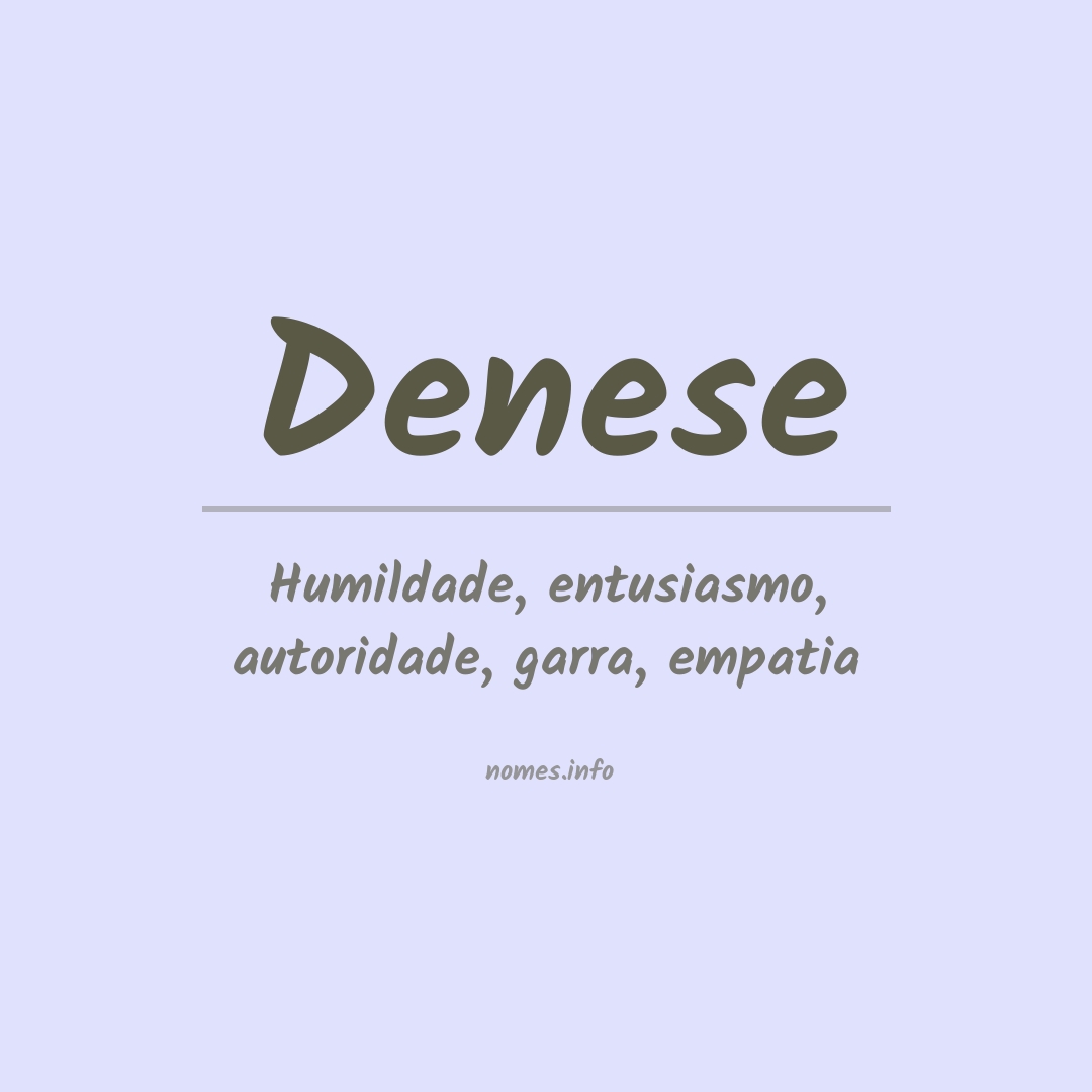 Significado do nome Denese