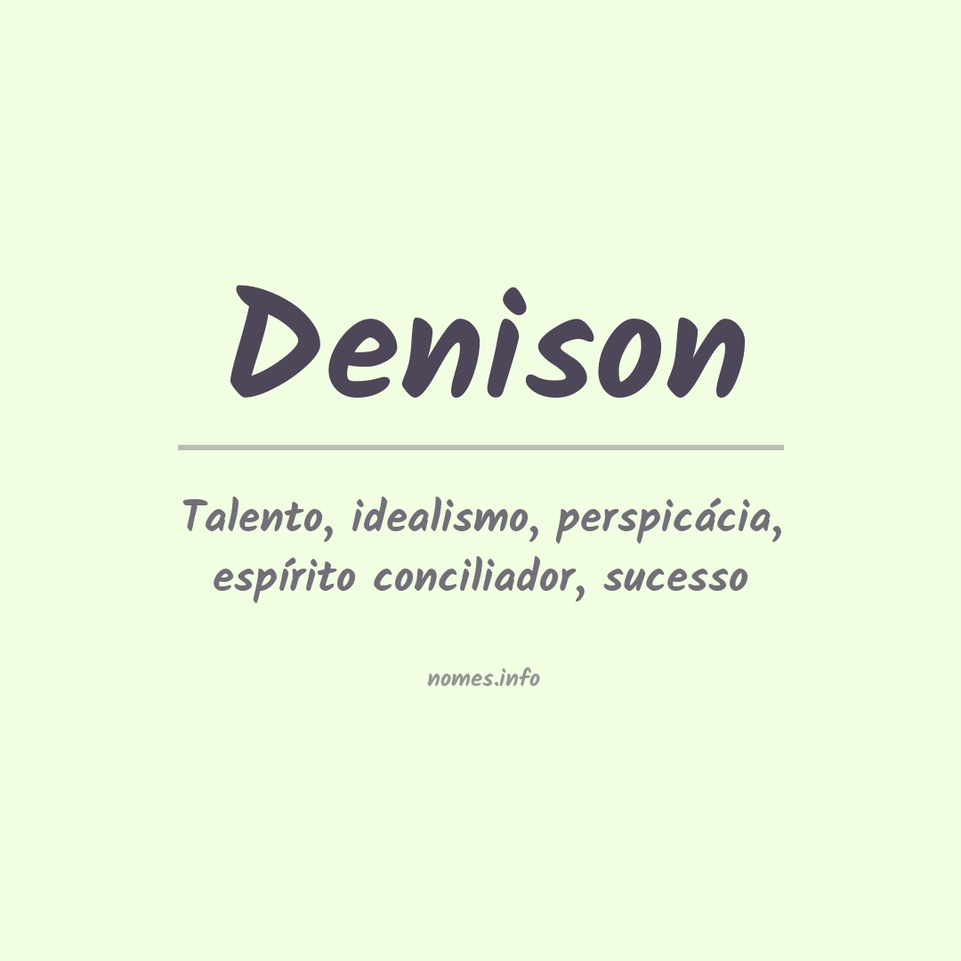 Significado do nome Denison