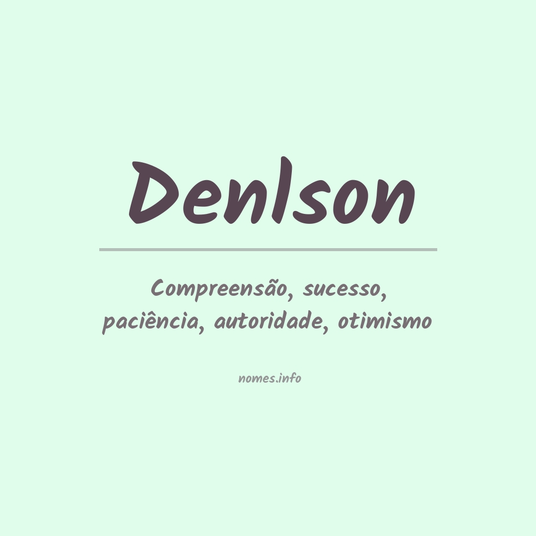 Significado do nome Denlson