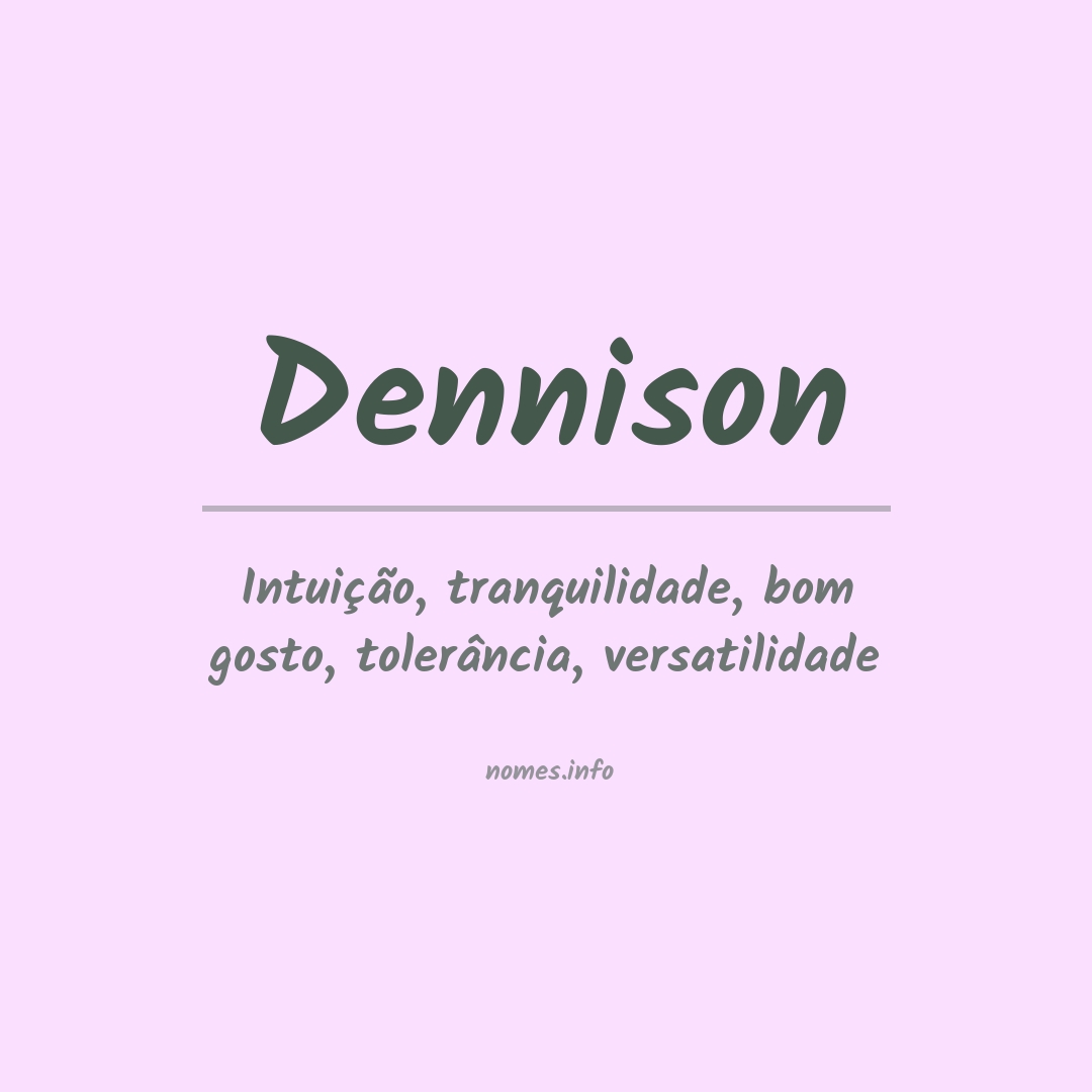 Significado do nome Dennison