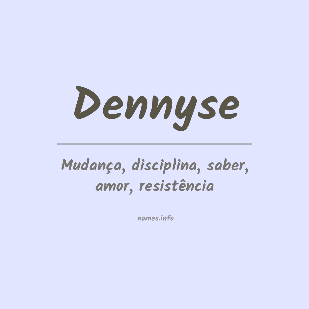 Significado do nome Dennyse