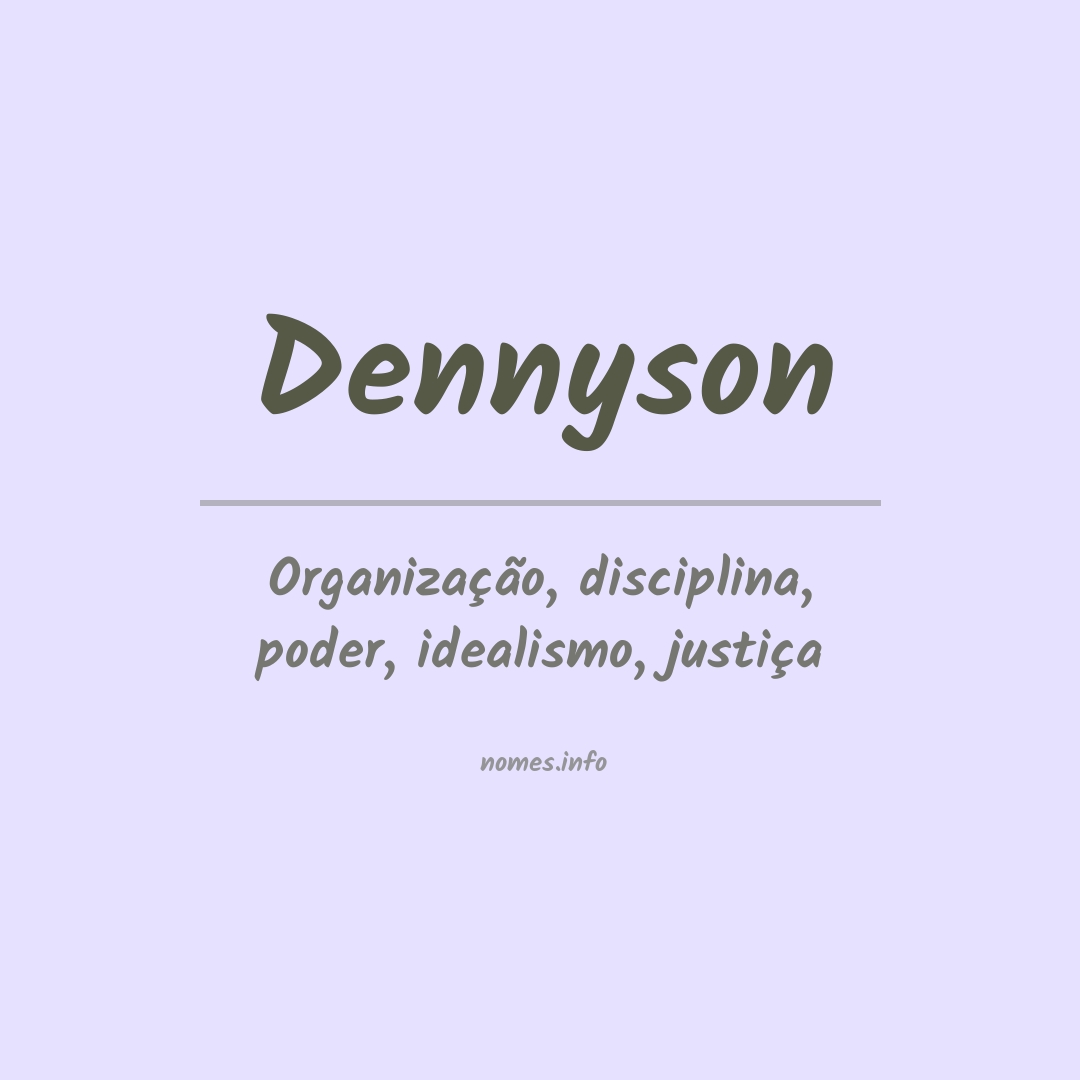 Significado do nome Dennyson