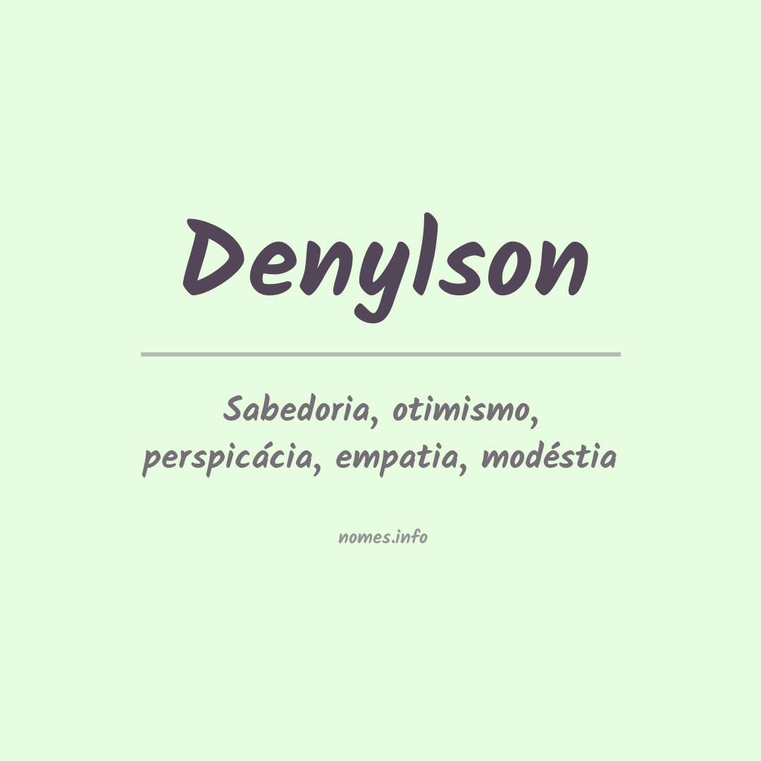 Significado do nome Denylson
