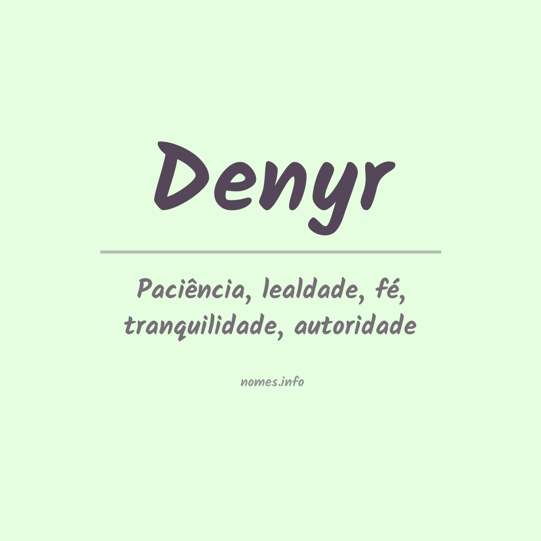 Significado do nome Denyr