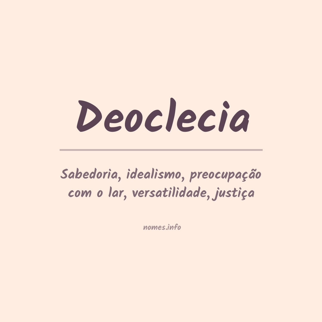Significado do nome Deoclecia