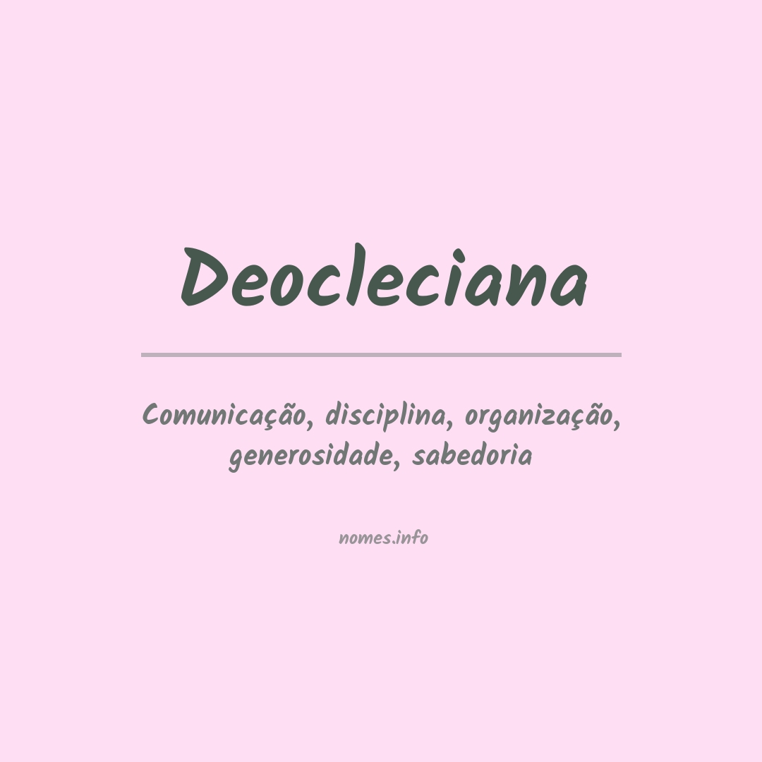 Significado do nome Deocleciana