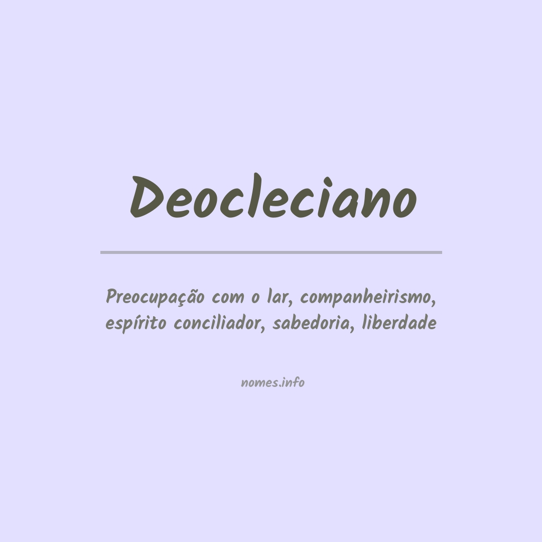 Significado do nome Deocleciano