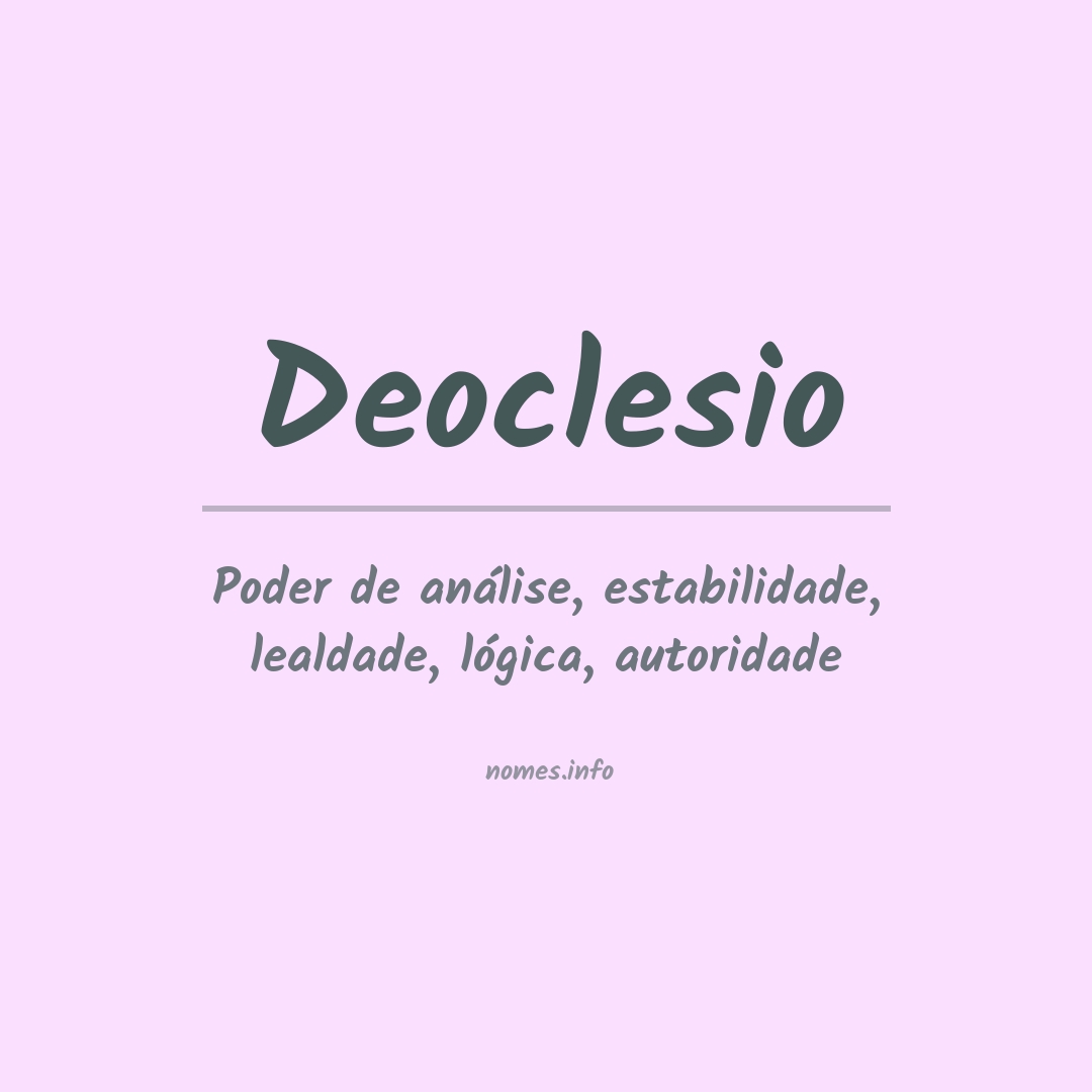 Significado do nome Deoclesio