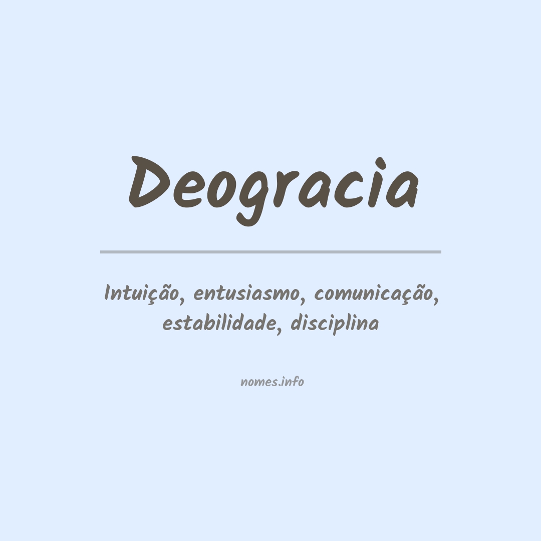 Significado do nome Deogracia