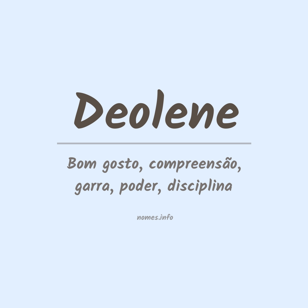 Significado do nome Deolene