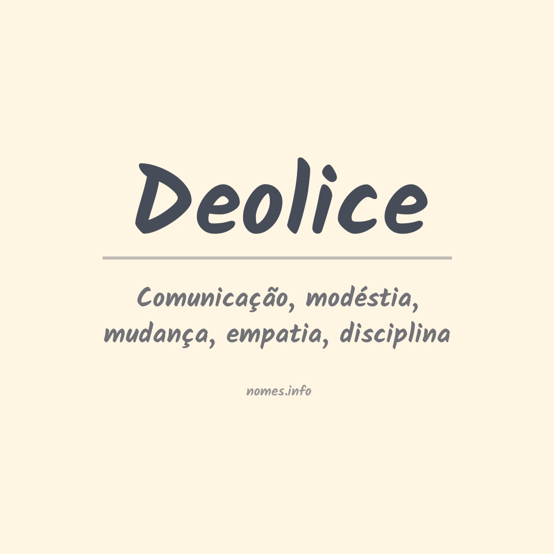Significado do nome Deolice