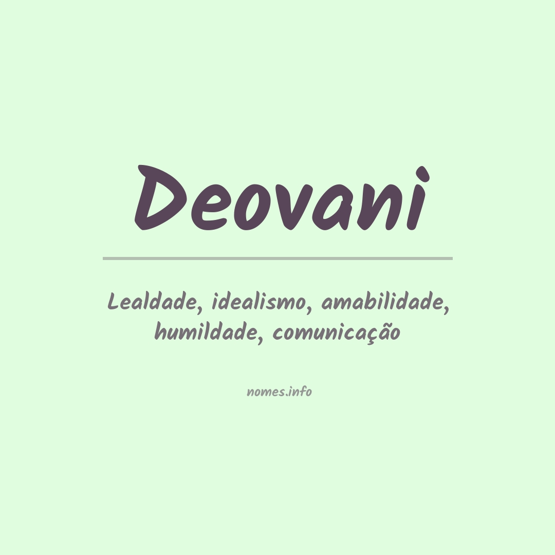 Significado do nome Deovani