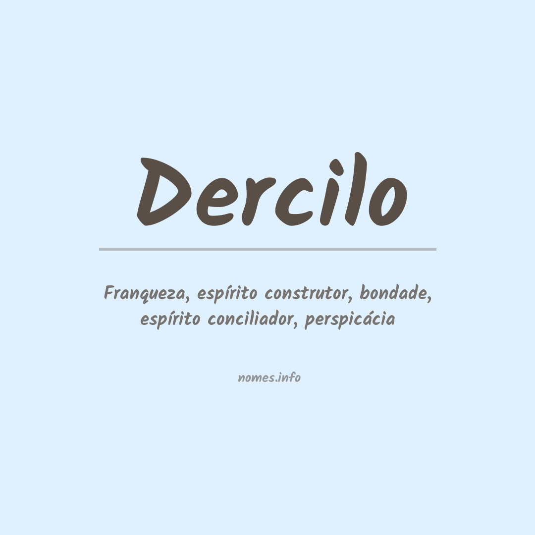 Significado do nome Dercilo