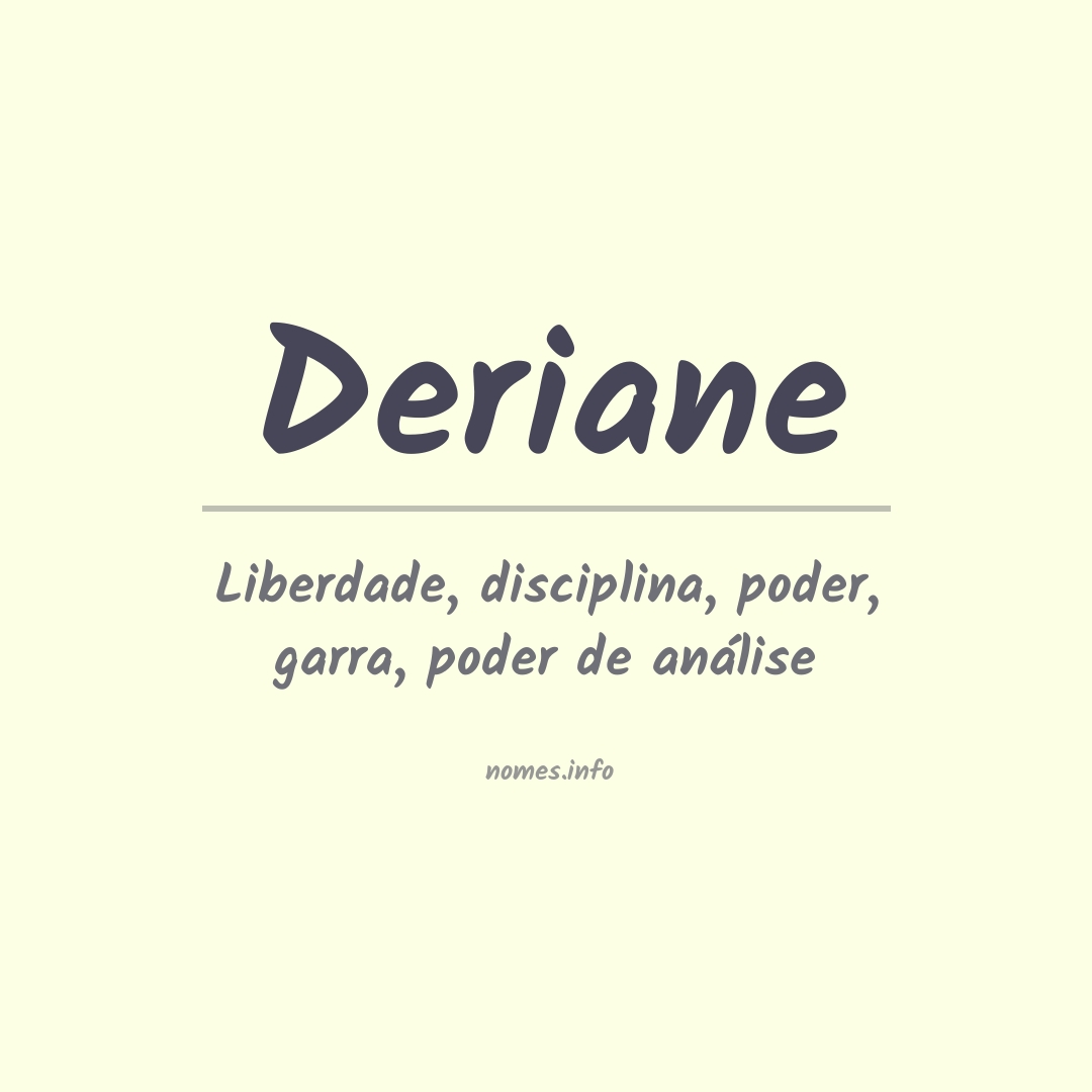 Significado do nome Deriane