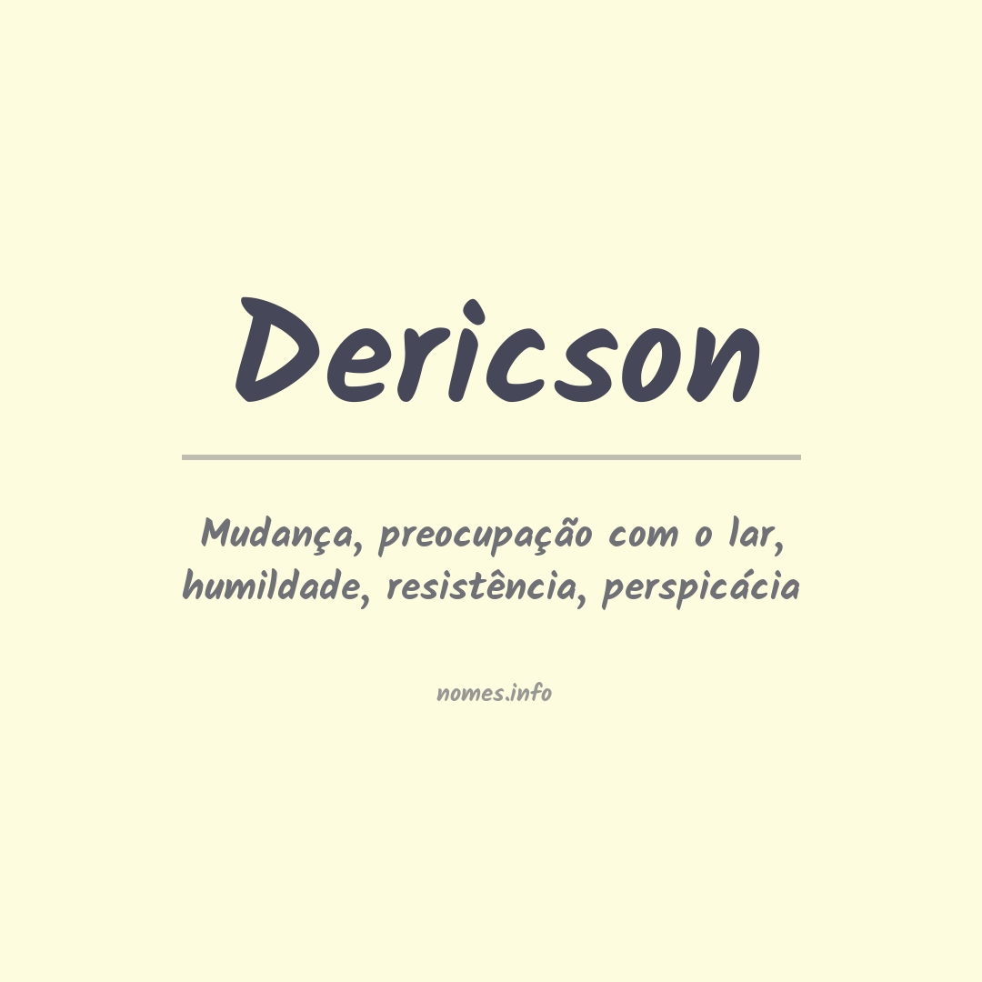 Significado do nome Dericson