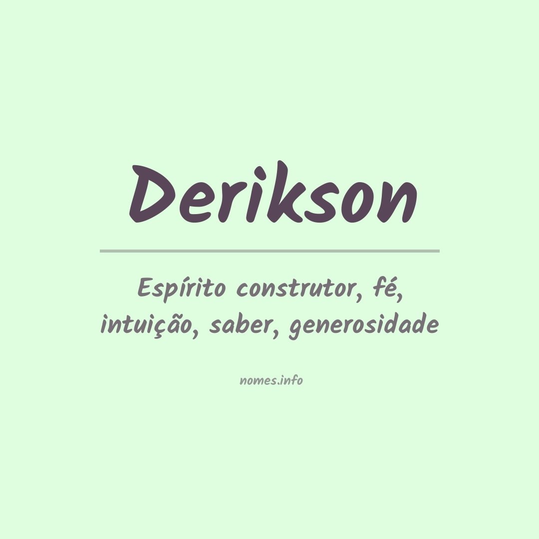 Significado do nome Derikson