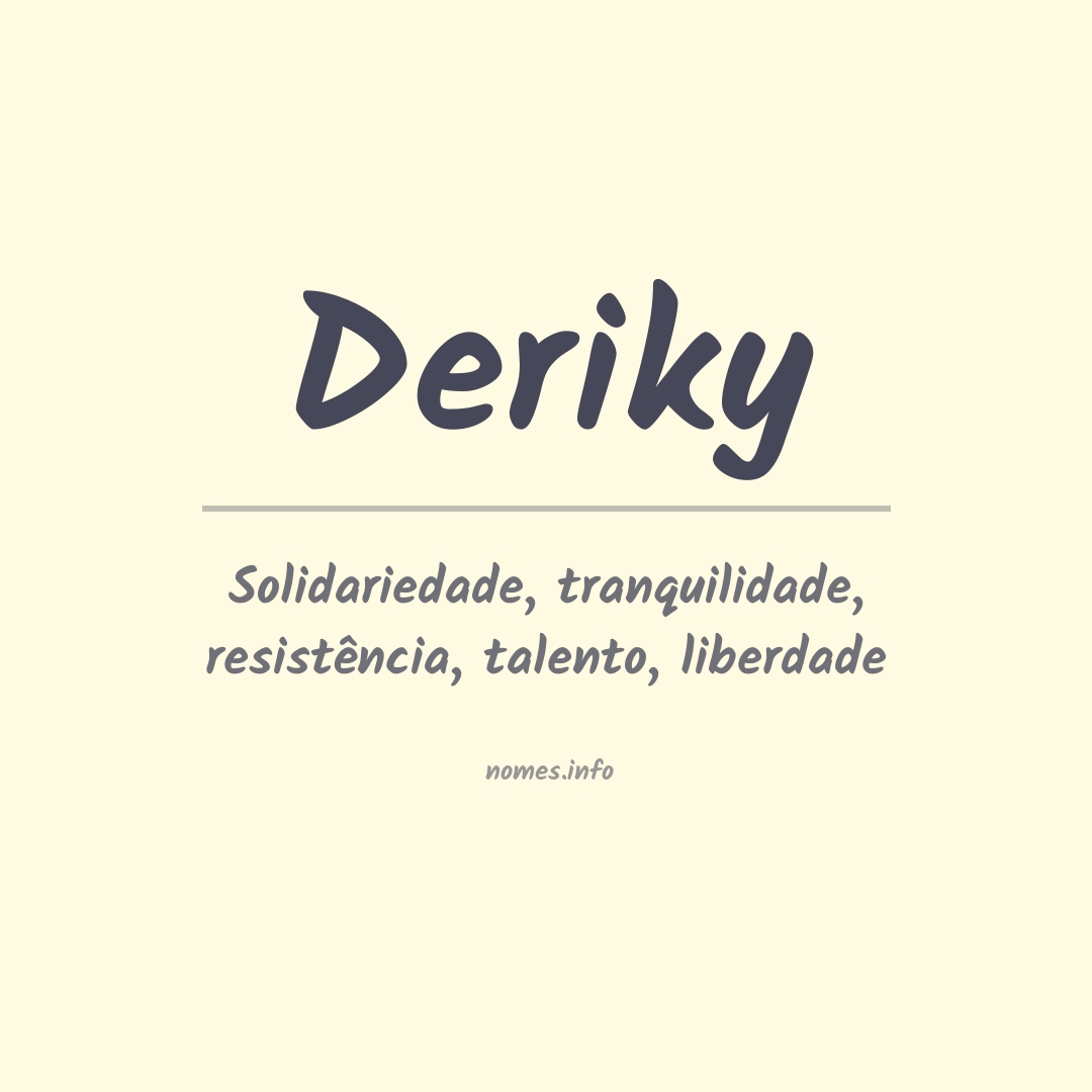 Significado do nome Deriky