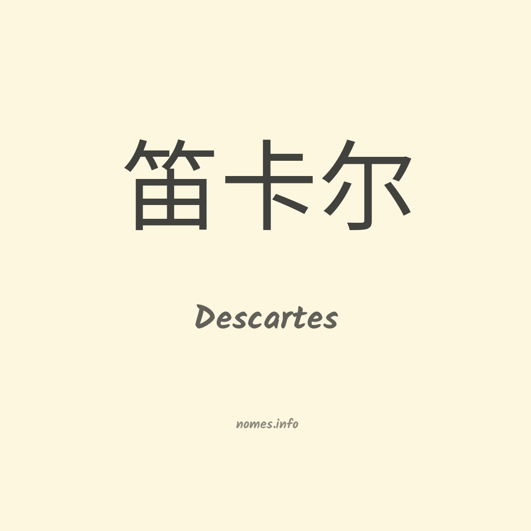 Descartes em chinês