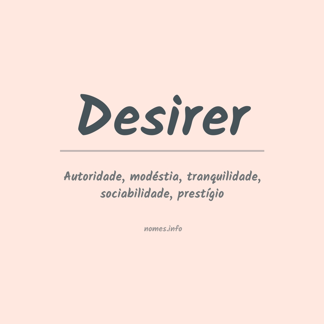 Significado do nome Desirer