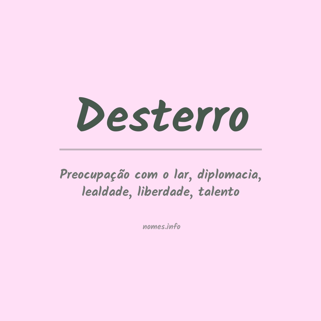 Significado do nome Desterro