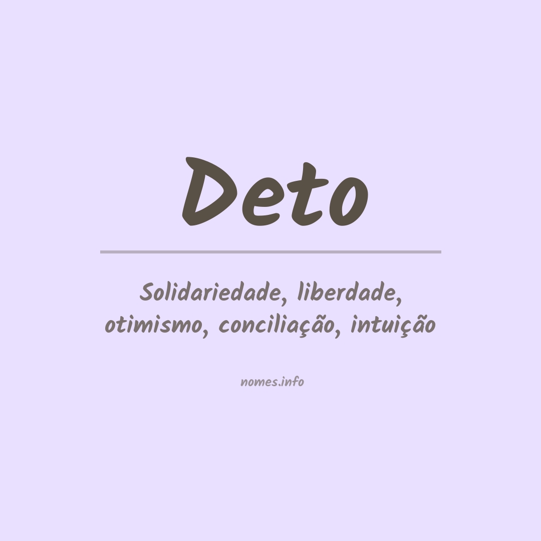 Significado do nome Deto