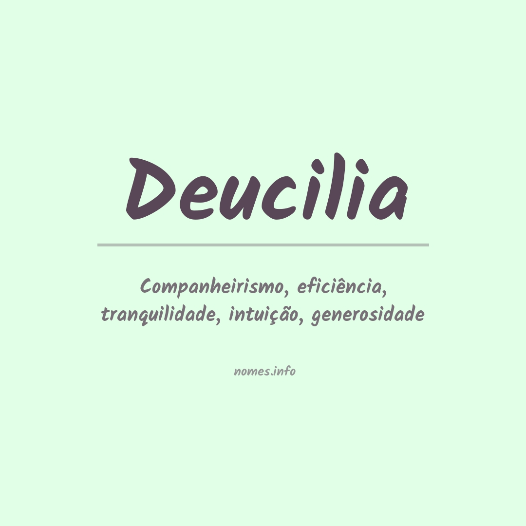 Significado do nome Deucilia