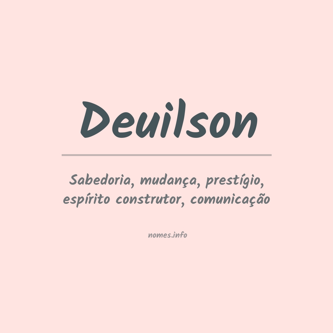 Significado do nome Deuilson